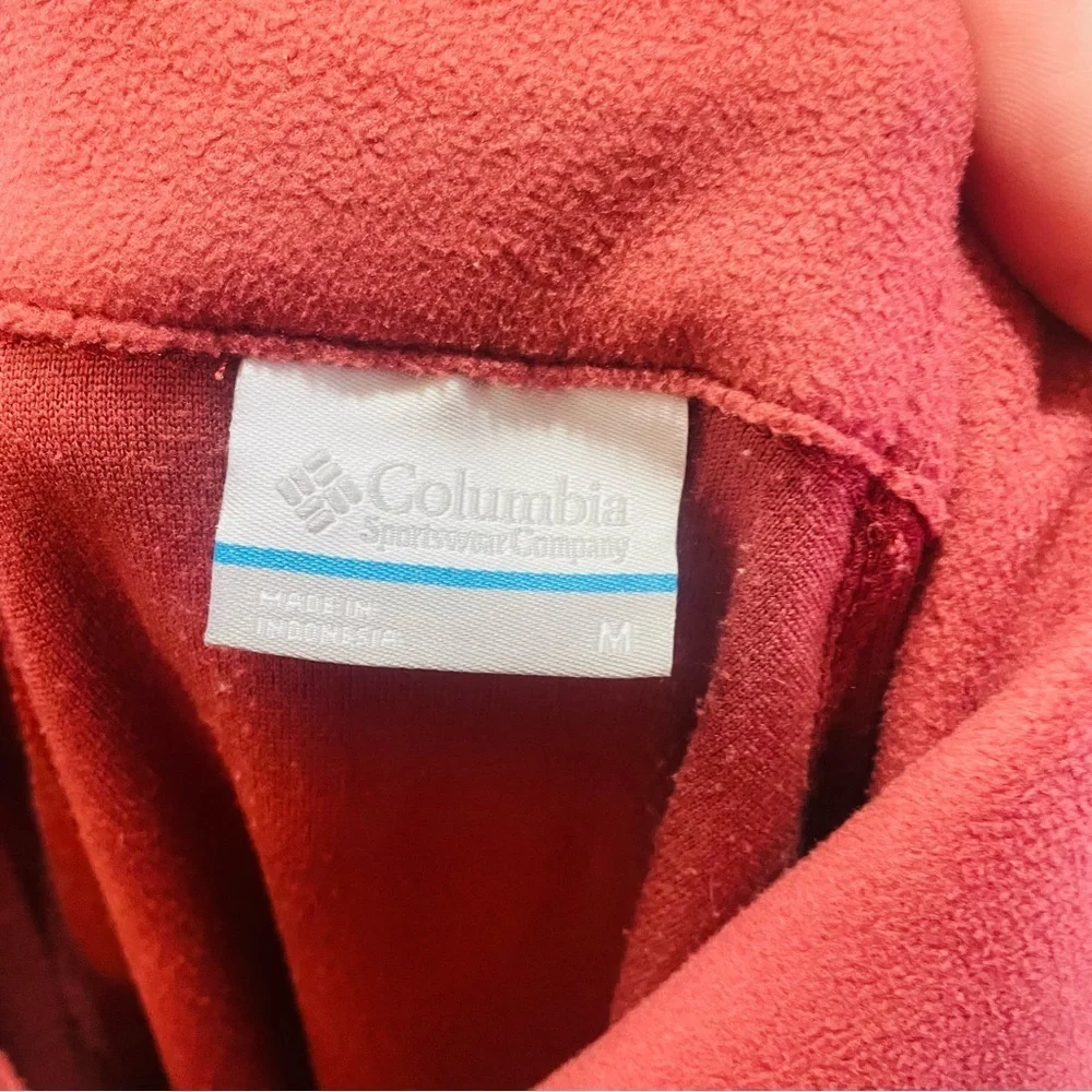Columbia Muted Red Quarter-Zip Fleece Pullover Medium
